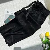 【初色】輕柔垂墜感抽繩綁帶長褲寬褲-共4色-70011(M-2XL可選) M 黑色