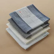 【日本楠橋紋織】Watane優質超長綿 柔軟純綿方巾 ‧ 人字紋(墨色)