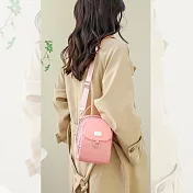 【EZlife】簡約韓版手提單肩斜背隨身包 粉色