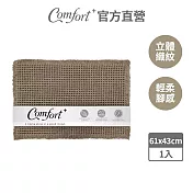 【Comfort+舒適家】鬆餅格織紋地墊 (亞麻)