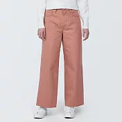 【MUJI 無印良品】女有機棉丹寧寬版寬鬆褲 25 煙燻粉