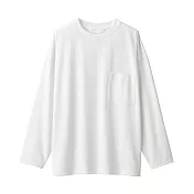 【MUJI 無印良品】MUJI Labo聚酯纖維抗汙吸汗速乾圓領長袖T恤 S 柔白