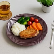 【日本Minoru】露花 職窯 陶瓷淺盤21cm ‧ 霧紫