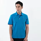 【遊遍天下】男款抗UV防曬吸濕排汗速乾機能POLO衫(GS1037) M 海藍