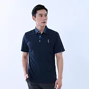 【遊遍天下】男款抗UV防曬吸濕排汗速乾機能POLO衫(GS1037) XL 緹花深藍