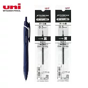 (1筆2芯)UNI JESTREAM 國民溜溜筆 0.5 深海軍藍
