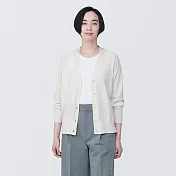 【MUJI 無印良品】女型態安定寬版開襟衫 L 柔白