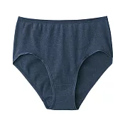 【MUJI 無印良品】女有機棉針織無側縫高腰內褲 S 深藍