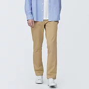 【MUJI 無印良品】男有機棉混彈性綾織合身褲73 淺米