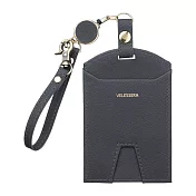 【日本Mark’s】Velessera 質感素色伸縮票卡夾 ‧ 灰黑色