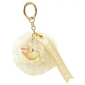 【日本正版授權】星之卡比 鑰匙圈 吊飾/毛球鑰匙圈/包包吊飾 卡比之星/Kirby - 黃色款