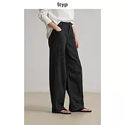ltyp旅途原品 漢麻棉立體廓形老友褲 休閒百搭直筒闊腿長褲女早春 M L M 經典黑