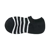 【MUJI 無印良品】男棉混淺口直角襪25-27cm 黑橫紋