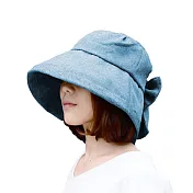 日本SHF 新一代丹寧風氣質蝴蝶結遮陽帽 淺藍
