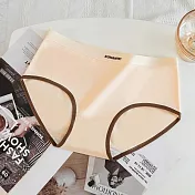 【唯蜜色】簡約撞色純棉中腰印花女用內褲 XL 膚色