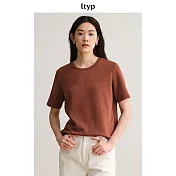 ltyp旅途原品 真絲棉混紡極簡空氣T恤 休閒百搭基礎寬鬆上衣女春 ML M 棗紅色