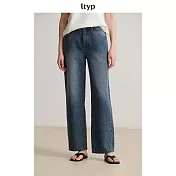 ltpy旅途原品 100%棉重磅雙紗牛仔褲 直筒休閒闊腿九分褲女-不慌 MLXL  XL 復古藍-環保水洗