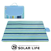 Solar Life 索樂生活 加大防水防潮野餐墊.折疊野餐墊 輕便沙灘墊 休閒墊 海灘墊 防水墊 淺藍