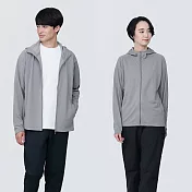 【MUJI 無印良品】男抗UV速乾聚酯纖維拉鍊外套 XL 灰白