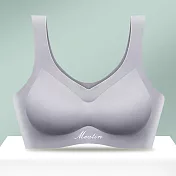 【KISSDIAMOND】頂級乳膠抗菌無痕內衣(KDW-M8204) XL 灰色