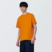 【MUJI 無印良品】男棉混天竺圓領短袖T恤 L 橘色