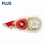 (2入1包)PLUS 手帳修正帶 米黃色紙張專用 4mm 紅色