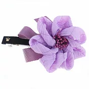 【PinkyPinky Boutique】柔美緞帶花朵髮夾 (淡紫)