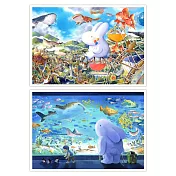 afu大白兔明信片套組-海洋不思議(二入)