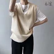 【衣途】學院風馬甲背心上衣(KDTY-B045) F 米杏