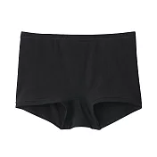 【MUJI 無印良品】女有機棉混彈性平口內褲 S 黑色