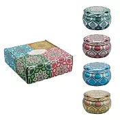 【EZlife】小鐵盒香氛大豆蠟乾燥花香薰蠟燭禮盒4件組 四色組