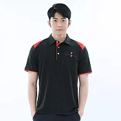 【遊遍天下】男款抗UV防曬吸濕排汗速乾機能POLO衫(GS1043) XL 黑桔