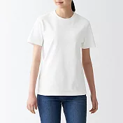 【MUJI 無印良品】女有機棉柔滑圓領短袖T恤 XS 白色
