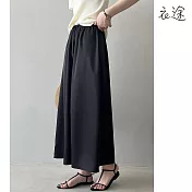 【衣途】法式高腰鬆緊A字裙(KDSY-B726) M 黑色