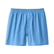 【MUJI 無印良品】男柔滑前開平口褲 S 藍色