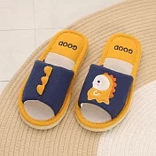 333家居鞋館 俏皮恐龍成人室內蓆拖鞋 黃色26號