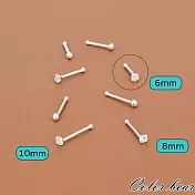 【卡樂熊】s999小鑽款養耳防耳洞密合小巧迷你2對耳棒耳環(六款)- 6mm銀色