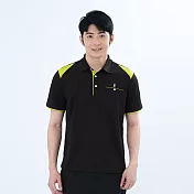 【遊遍天下】男款抗UV防曬吸濕排汗速乾機能短袖POLO衫(GS1043) XL 黑綠