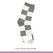 Kankoku韓國 魔術方塊格子棉襪 * 灰色