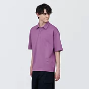 【MUJI 無印良品】男棉混涼感寬版五分袖POLO衫 XS 粉紅