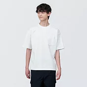 【MUJI 無印良品】男棉混涼感寬版短袖T恤 XS 白色