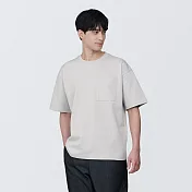 【MUJI 無印良品】男棉混涼感寬版短袖T恤 XS 淺灰