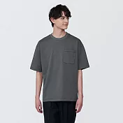 【MUJI 無印良品】男棉混涼感寬版短袖T恤 XS 灰白