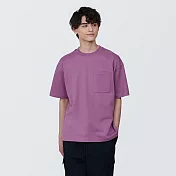 【MUJI 無印良品】男棉混涼感寬版短袖T恤 XS 粉紅