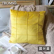 TROMSO芬蒂巴黎格紋立體絨布抱枕 晨光黃