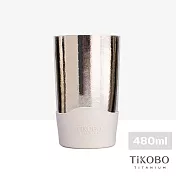 【鈦工坊TiKOBO】純鈦雙層真空 蛋形杯_480ml/馬克杯/水杯 _山岩灰