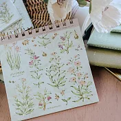 【Meow Illustration】花的顏色線圈筆記本 - 珊瑚