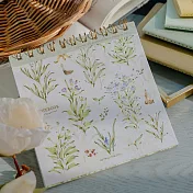 【Meow Illustration】花的顏色線圈筆記本 - 翡翠