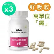 【SALVIA】Salvia高單位補「鐵」膠囊3瓶共180顆