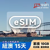 下載版 eSIM 紐澳15日吃到飽(總量10GB)